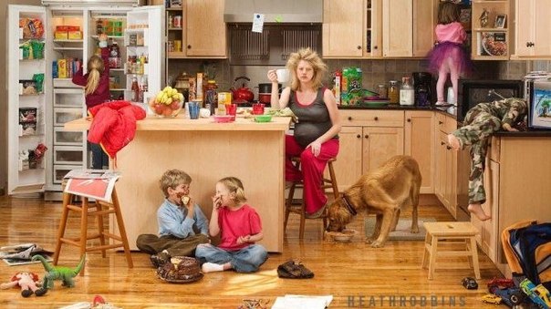 mother with children
