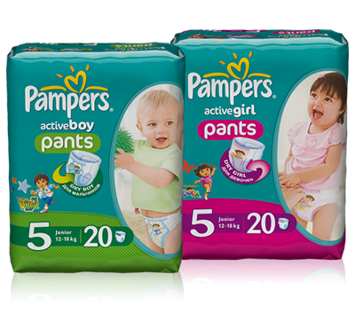 Pampers aktív lány és aktív fiú